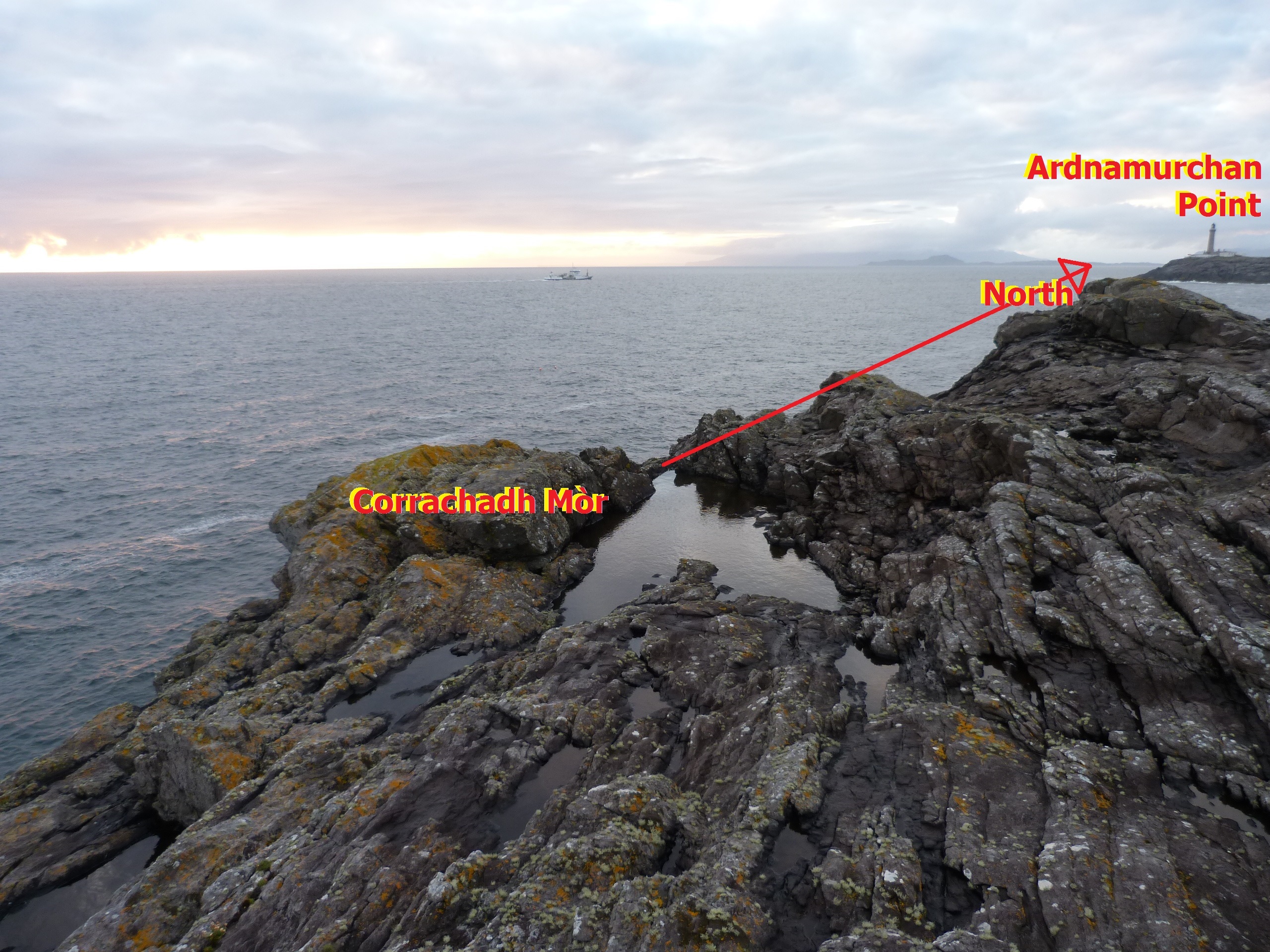 Corrachadh Mòr definitely the most westerly point on Great Britain 12 Corrachadh Mòr with north.jpg